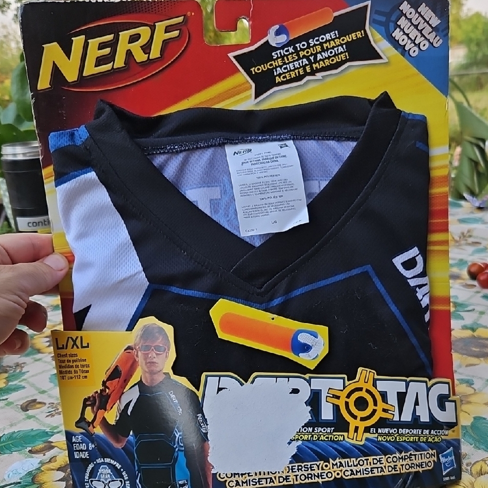 Nerf Dart Tag Jersey in Black, Blue, and White